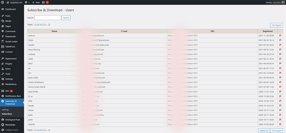 healthcare digital advertising subscribers list in wordpress